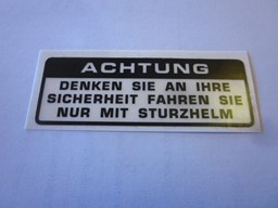 Zeige Details für Tankaufkleber Achtung Denken Sie an .... Bild von Tankaufkleber Achtung Denken Sie an ....