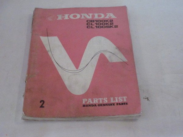 Bild von Parts List Honda CB 100K2 , CL 100K2, CL 100SK2/ gebraucht /Stand 1972