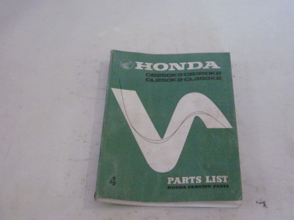 Bild von Parts List Honda CB 250 K2 , 350 K2, CL 250 K2 , 350 K2/ gebraucht /Stand 1972