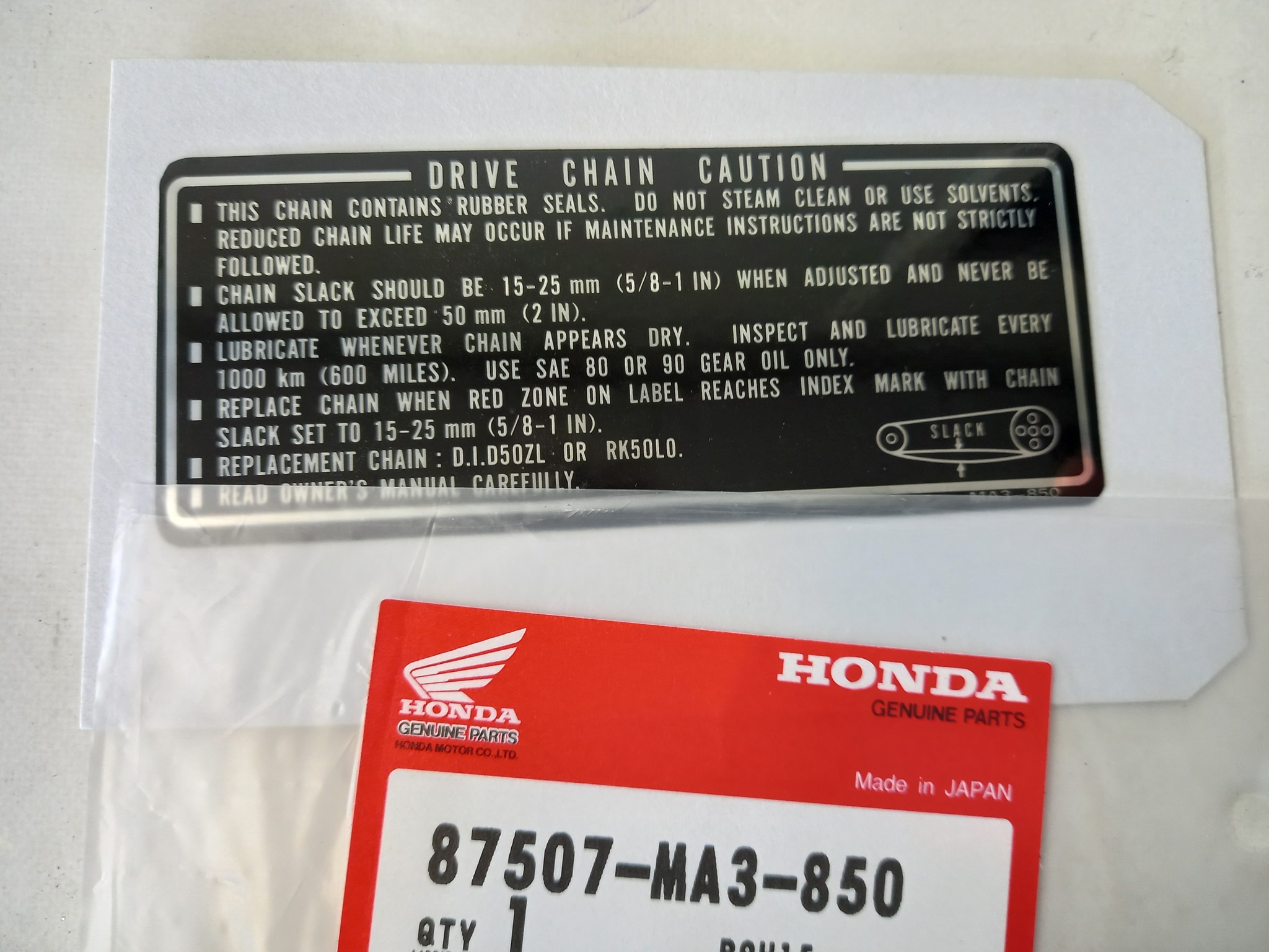 Picture of Honda  Mark, chain  87507-MA3-850