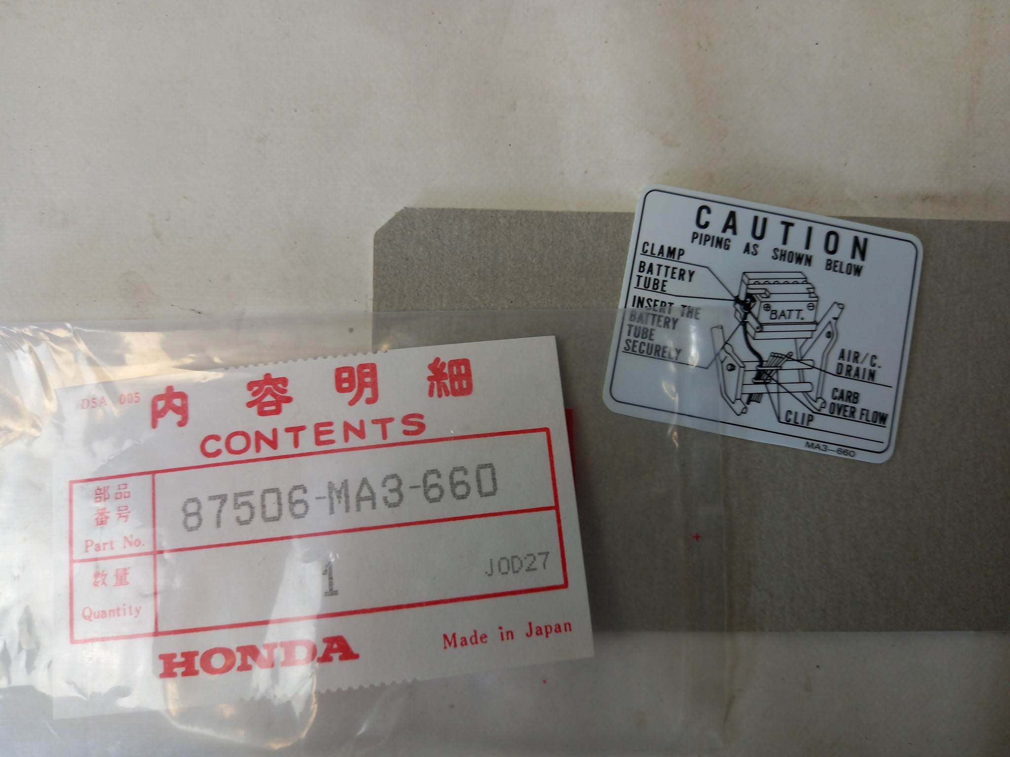Picture of Honda  Batterie Mark  87506-MA3-660