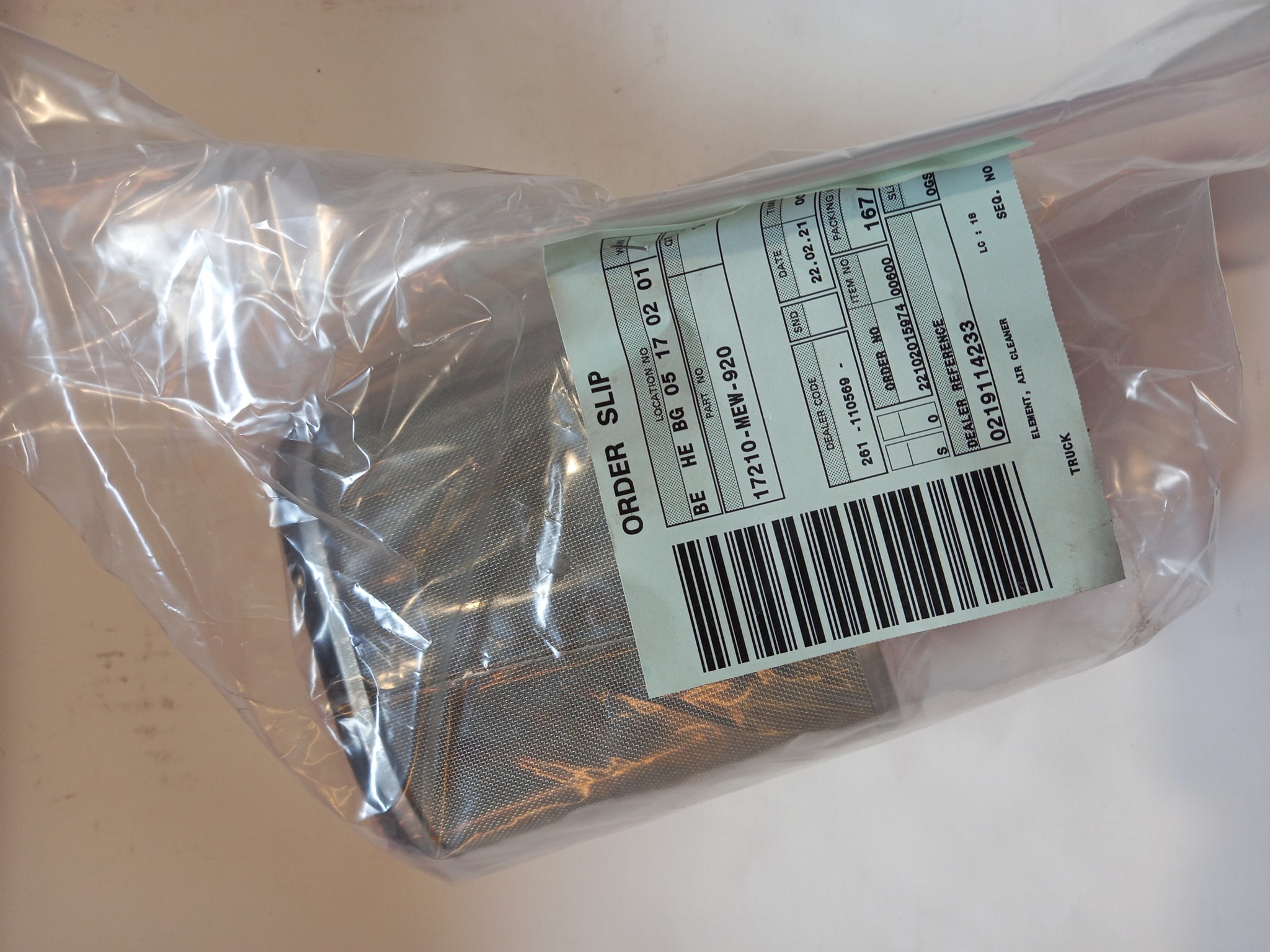 Picture of Honda  EINSATZ, LUFTFILTER  17210-MEW-920